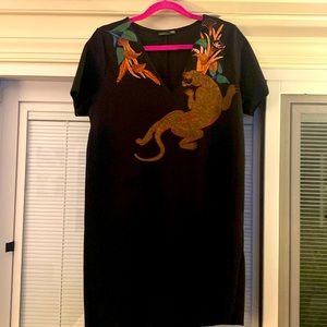 Zara black short sleeve dress